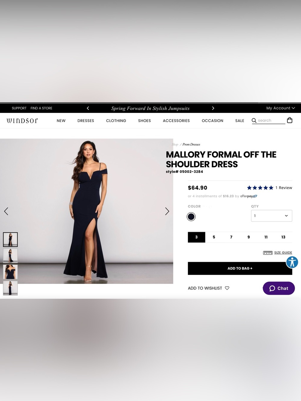 Windsor Mallory Off-Shoulder Dress Size 9 BNWT